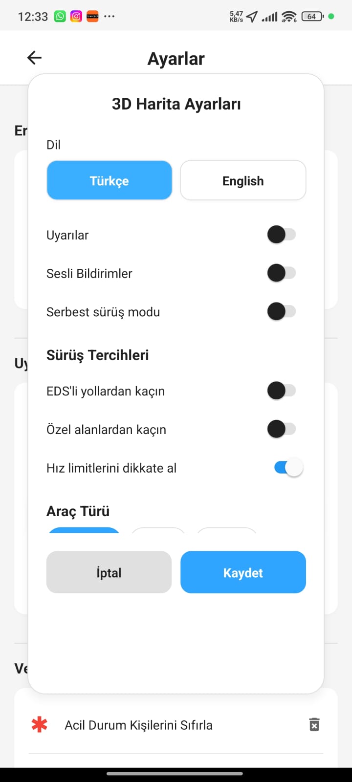Dil ve Seçenekler
